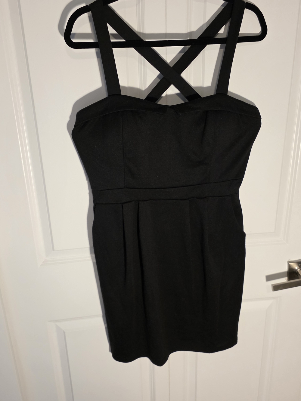 Charlotte Russe Black Cross-Back Mini Dress